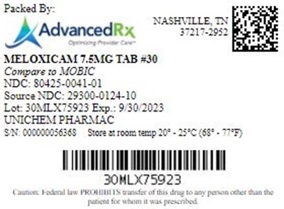 Meloxicam 7.5mg Tab Qty 30 Ndc 80425 0041